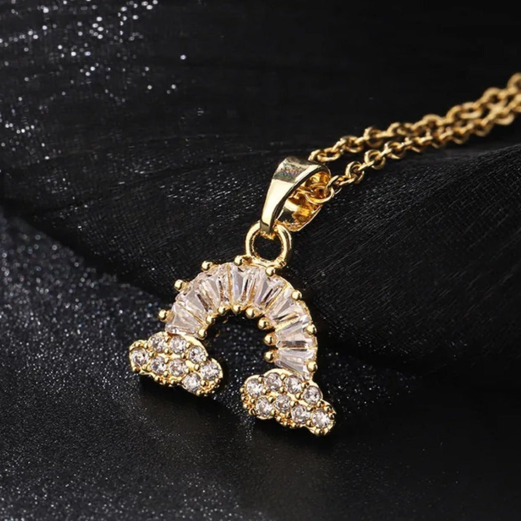 Luminous Rainbow Arch Necklace - Gold Salty