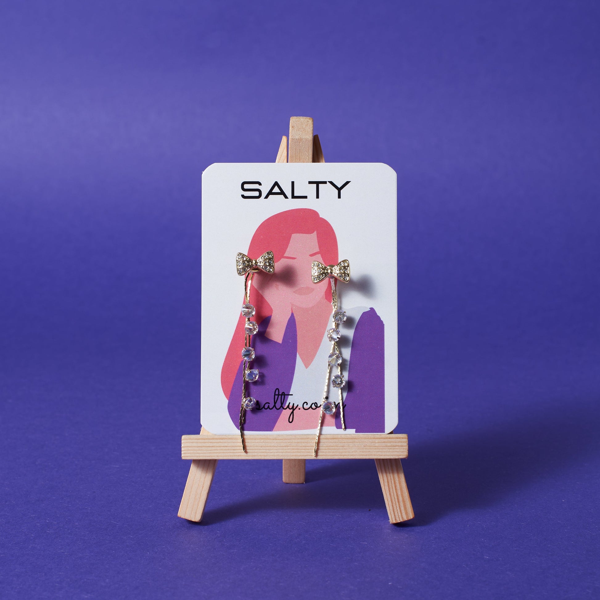 Lusty Bow Tassel Earrings Salty
