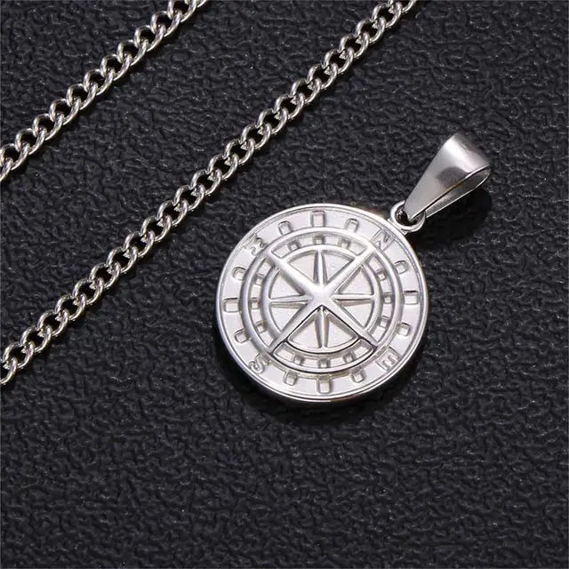 Northern Lights Silver Compass Chain