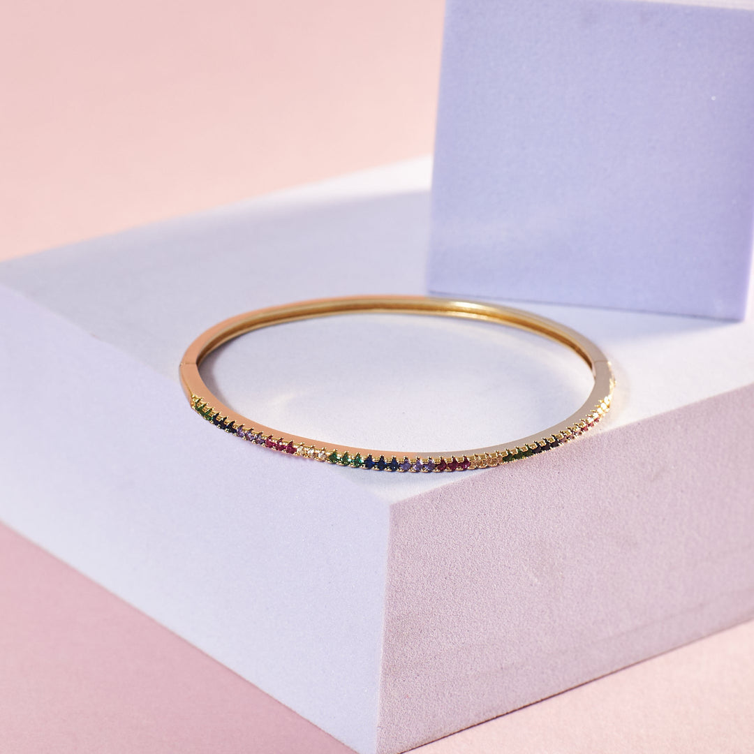 Minimal Crystal Bangle Salty