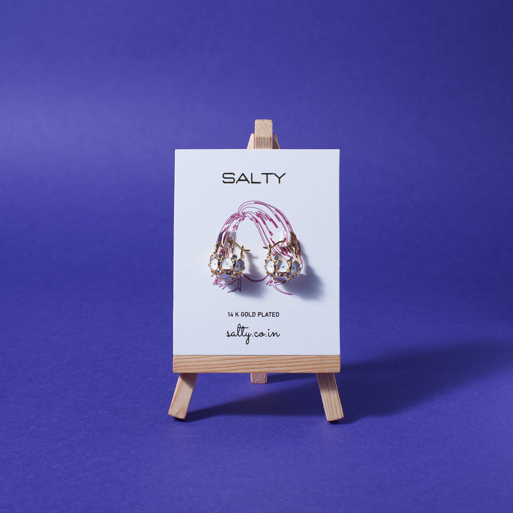 Minimal Gem Hoop Earrings Salty