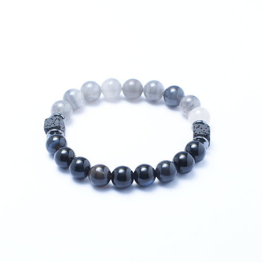 Minimal Pyramid Onyx Beaded Bracelet | Salty