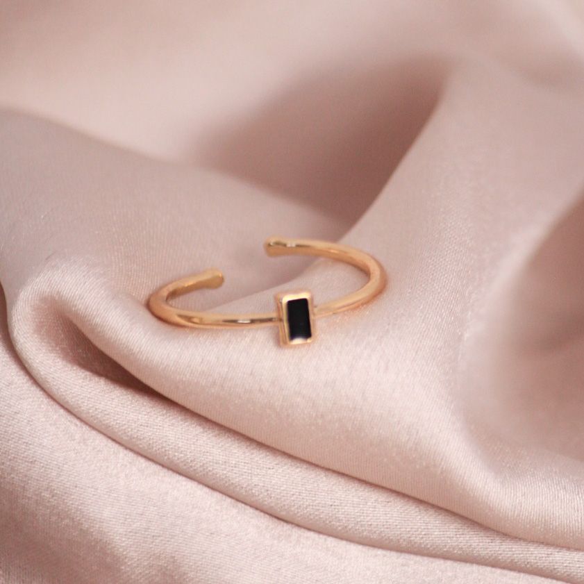 Minimalist Black Gold Band