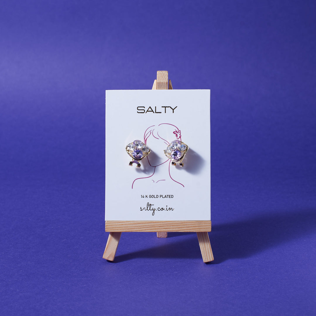 Mosaic Diamond Studs Salty