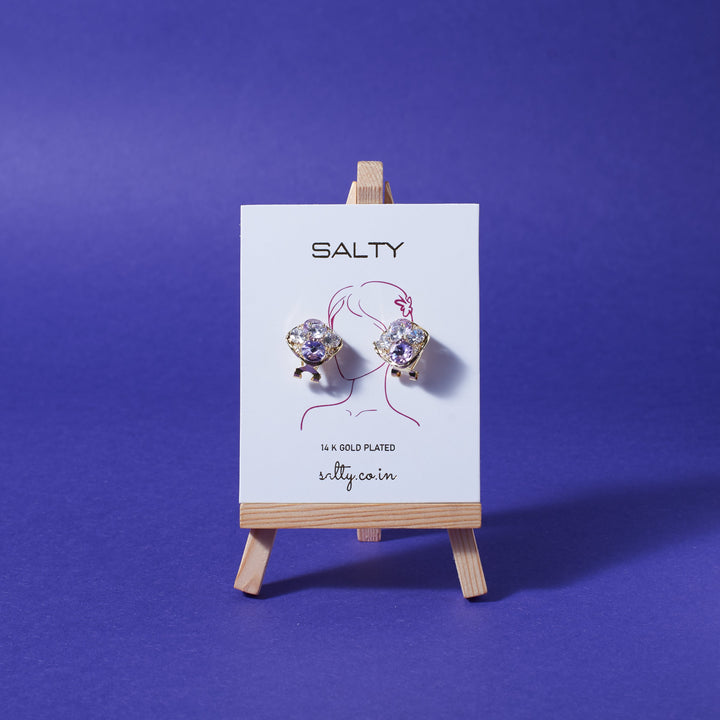 Mosaic Diamond Studs Salty