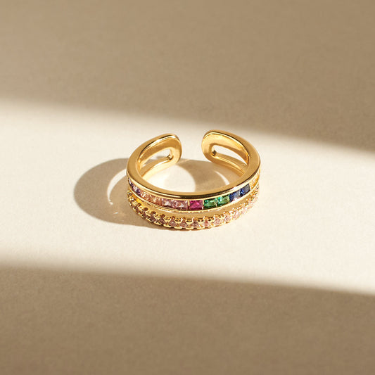 Multi-Hued Crystal Ring Salty