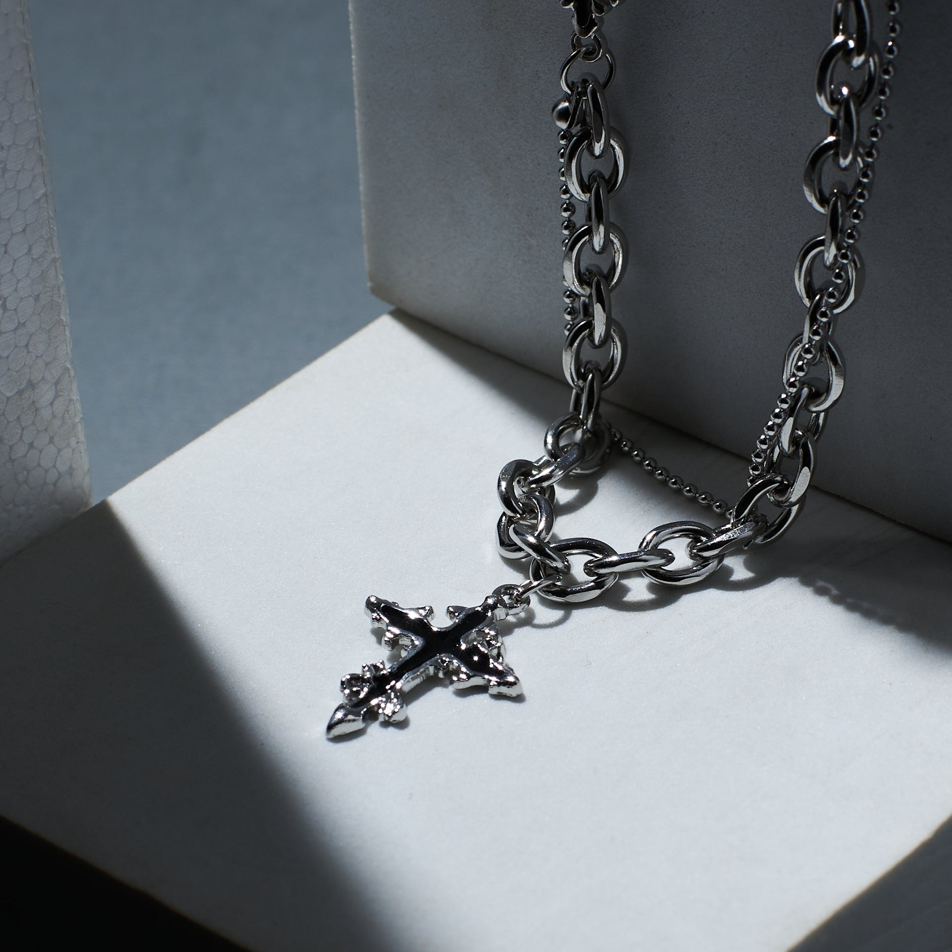 MystiQuirk Silver Cross Chain Salty Alpha