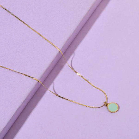 Sage Green Gold Necklace