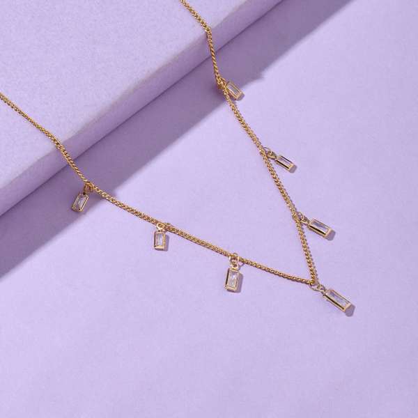 Diamond Drape Tassel Necklace