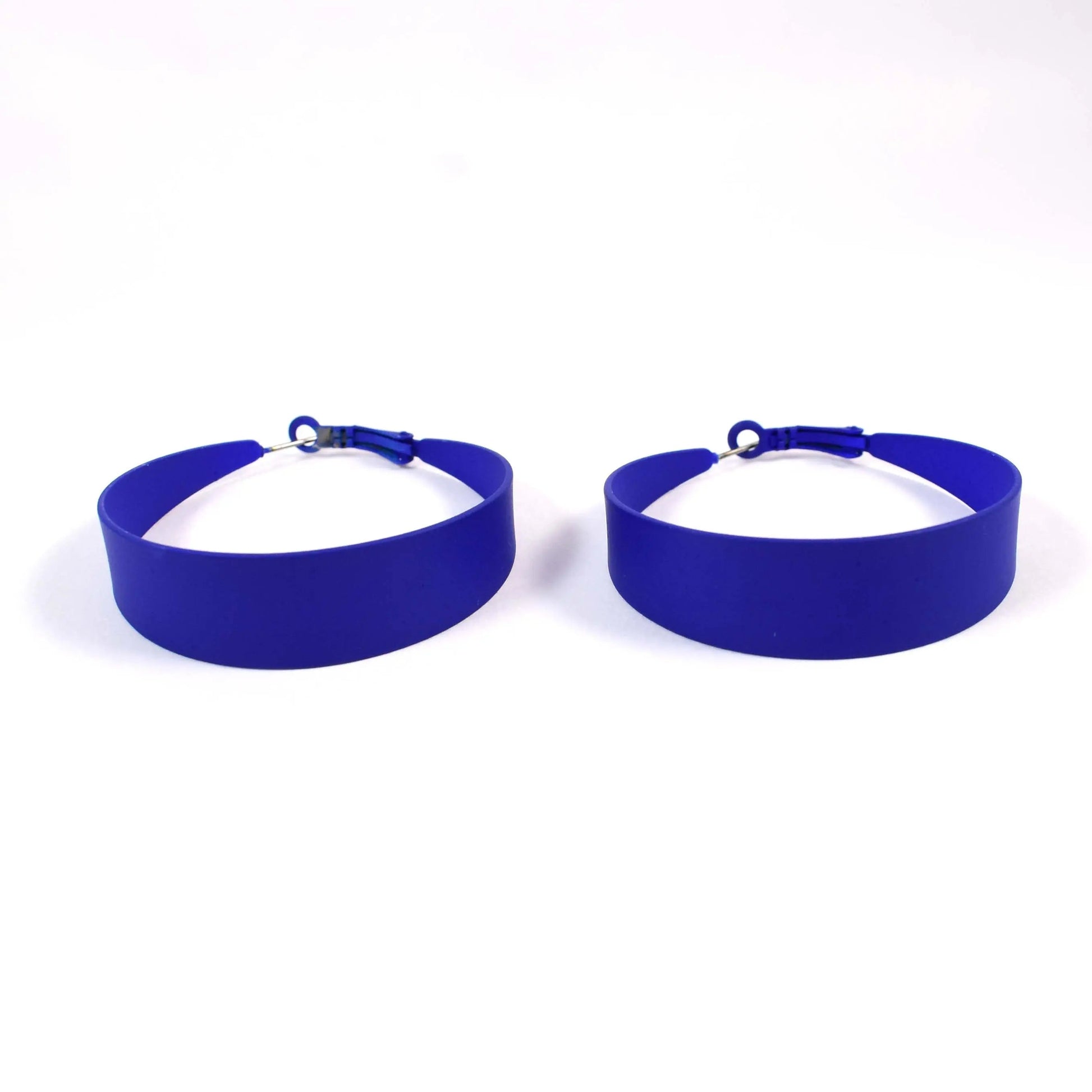 Neon Blue Circle Exaggerated Big Hoop Earrings