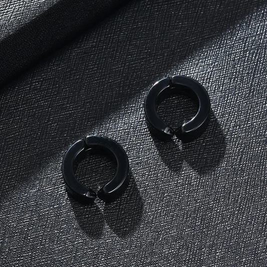 Non-pierced Clip On Earrings Black Salty Alpha