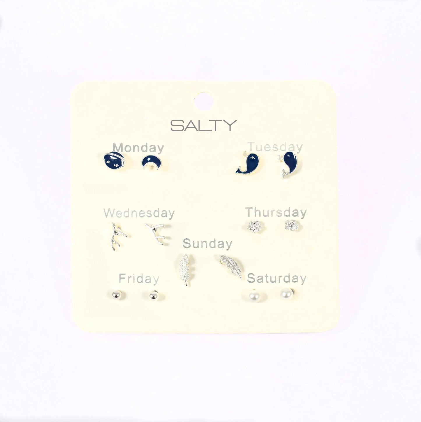 "Ocean" Weekly 7 Stud Earrings Set
