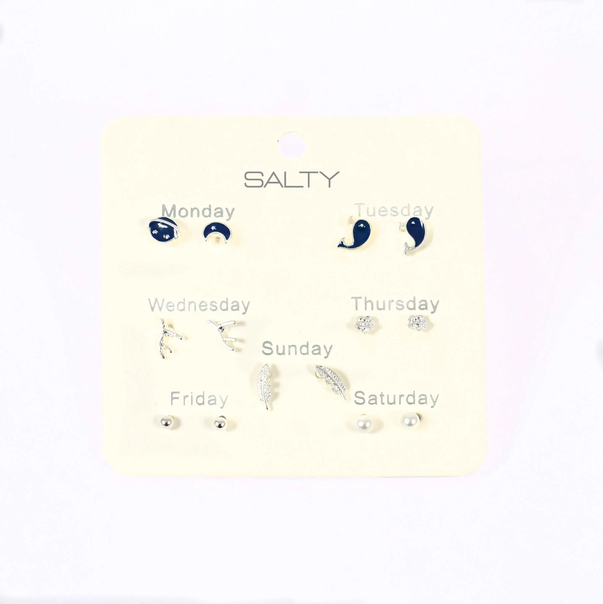 "Ocean" Weekly 7 Stud Earrings Set