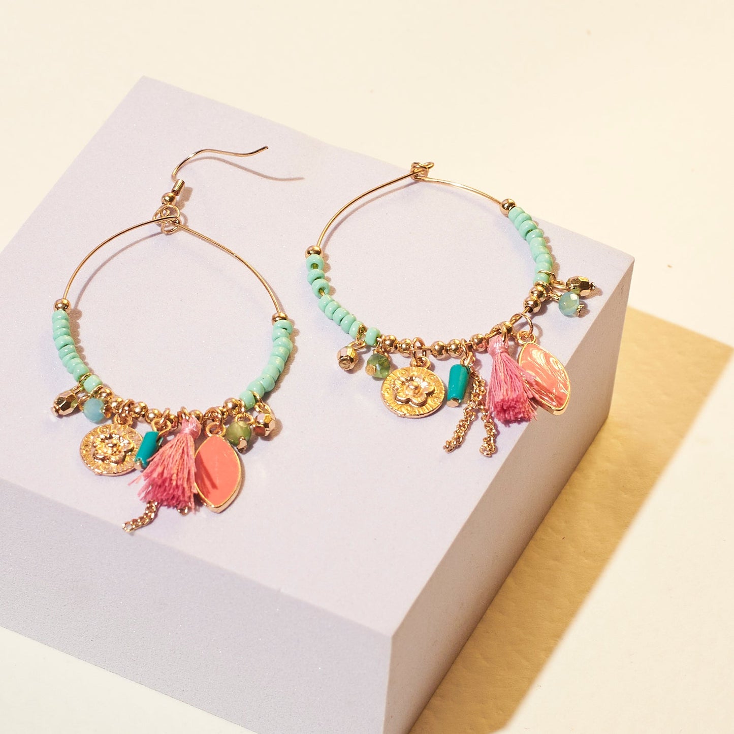 Odyssey Beads Tassel Earrings Salty