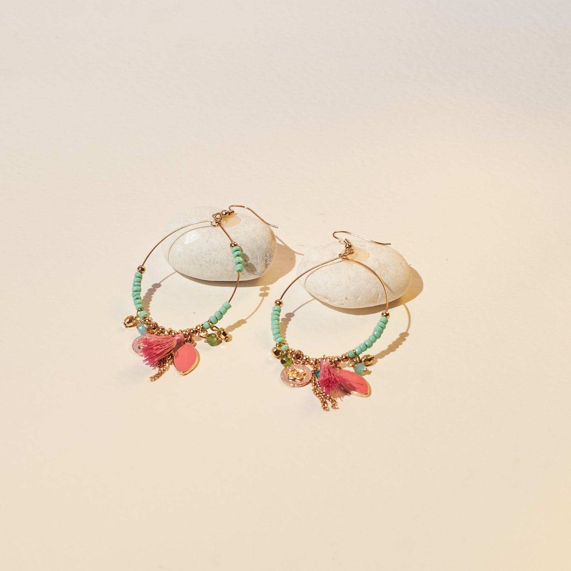 Odyssey Beads Tassel Earrings Salty