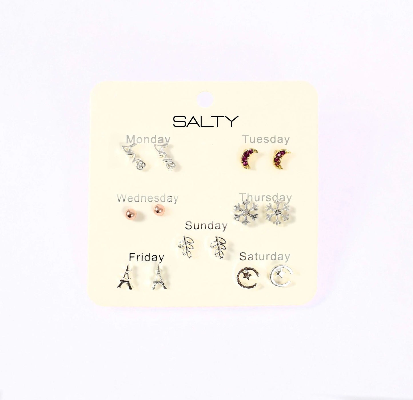"Paris" Weekly 7 Stud Earrings Set