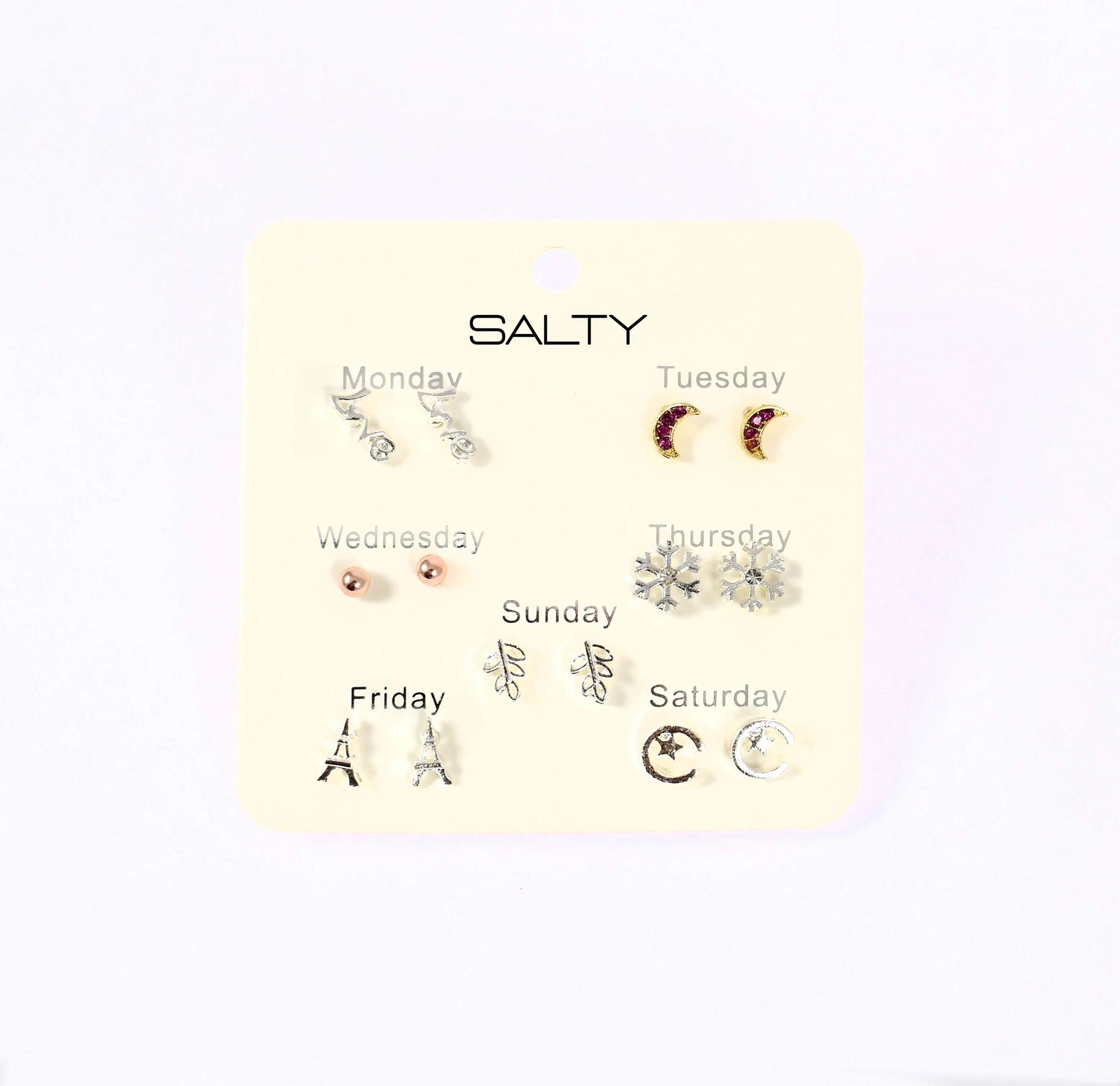 "Paris" Weekly 7 Stud Earrings Set