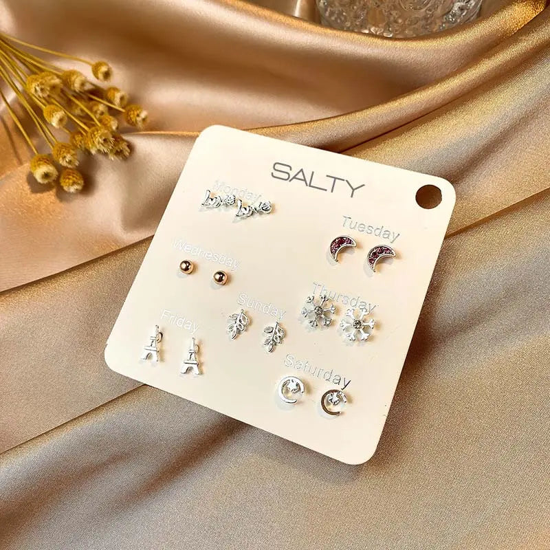 "Paris" Weekly 7 Stud Earrings Set