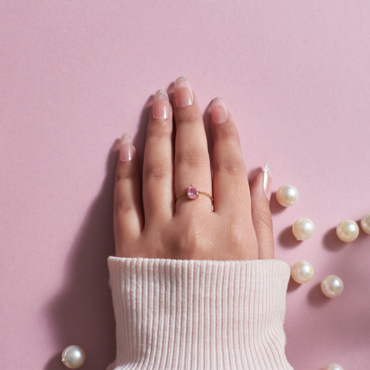 Pink Amethyst Self-Love Chain Ring Salty
