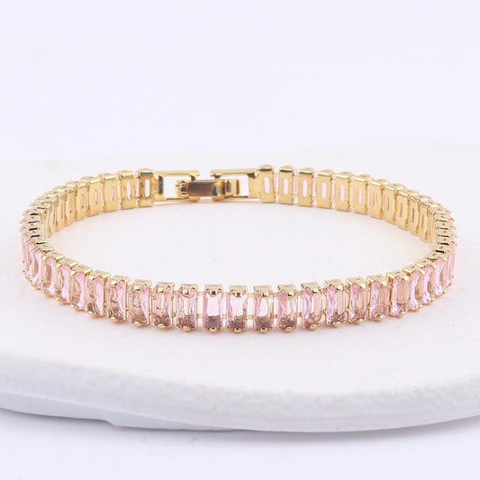 Pink Hue Diamond Tennis Bracelet