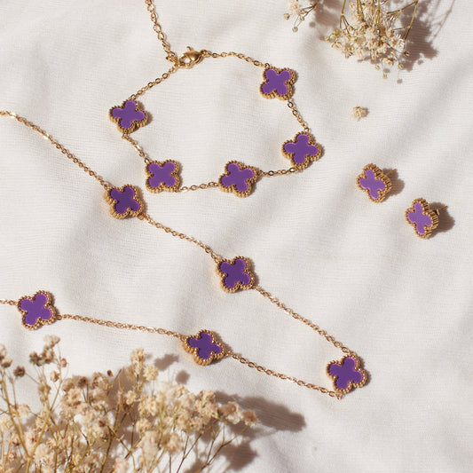 Plum Clover Affair Jewellery Set Salty
