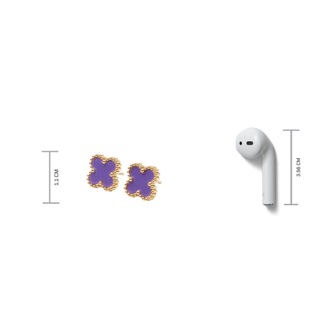 Plum Lucky Clover Studs Salty