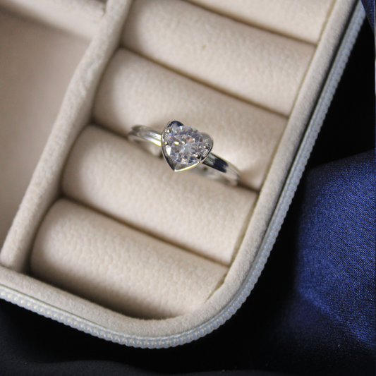 Pristine Heart Silver Ring Salty