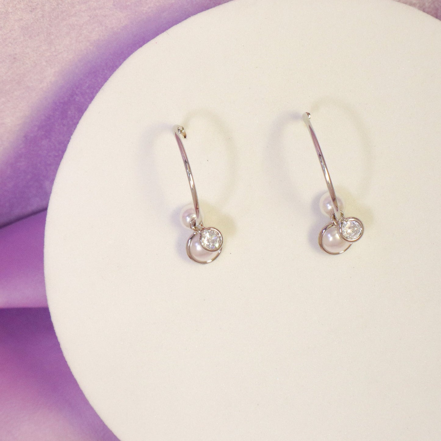 Pure Pearls Open Hoops