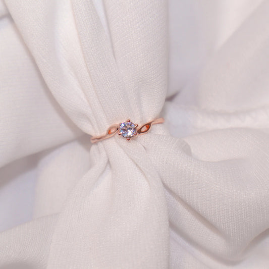 Negative almond rose-gold ring