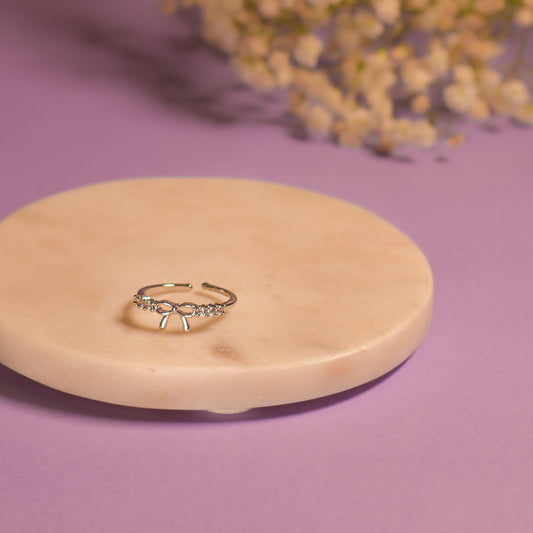 Beloved Bow Ring - Silver Salty