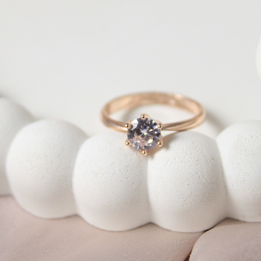 Radiant gem rose-gold ring Salty