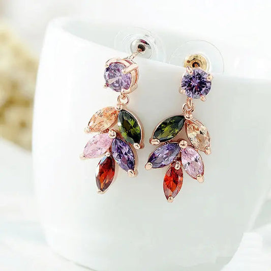 Rainbow Sense Colorful Crystal Zircon Earrings
