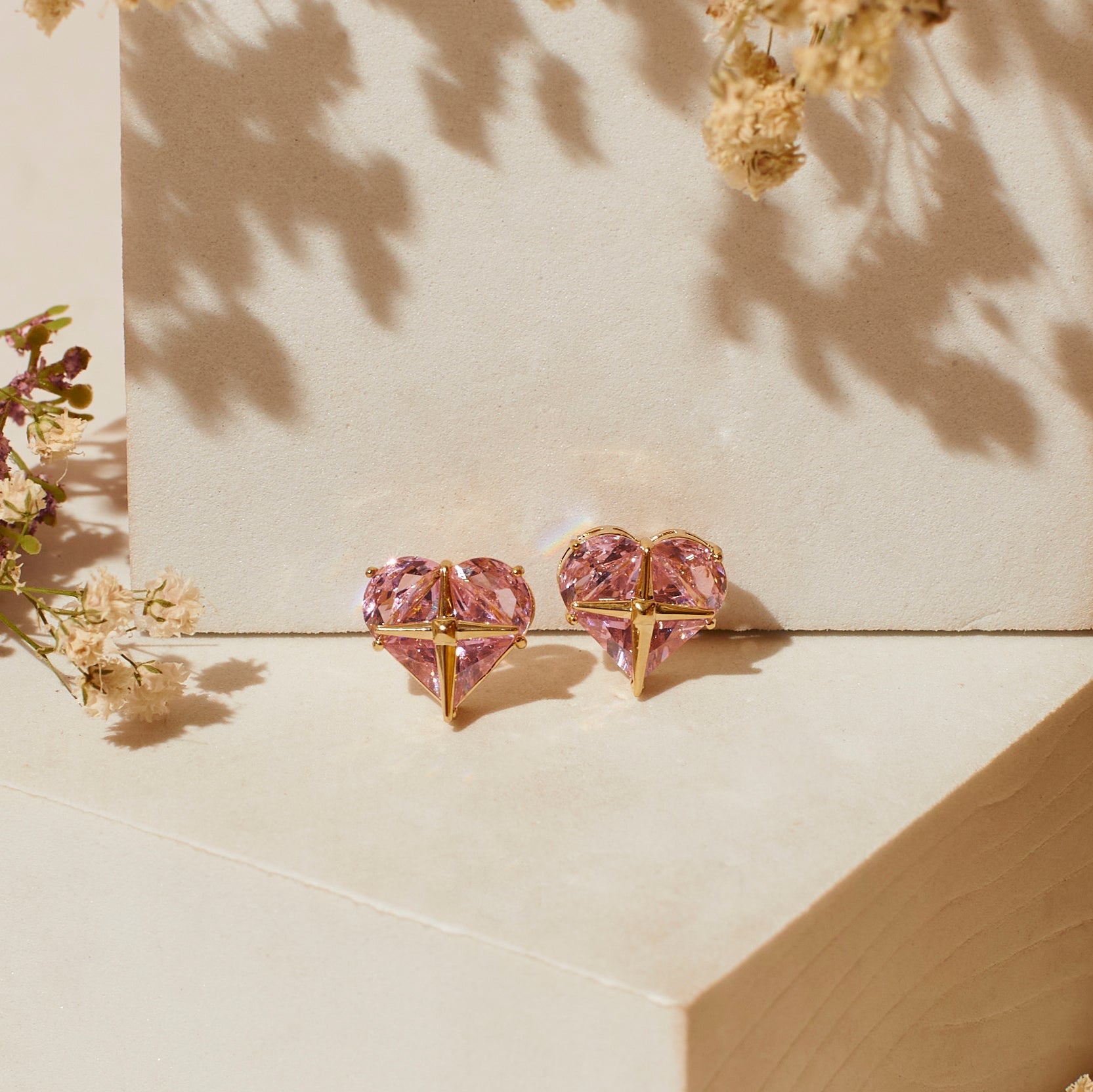 Raspberry Crystal Earrings Salty