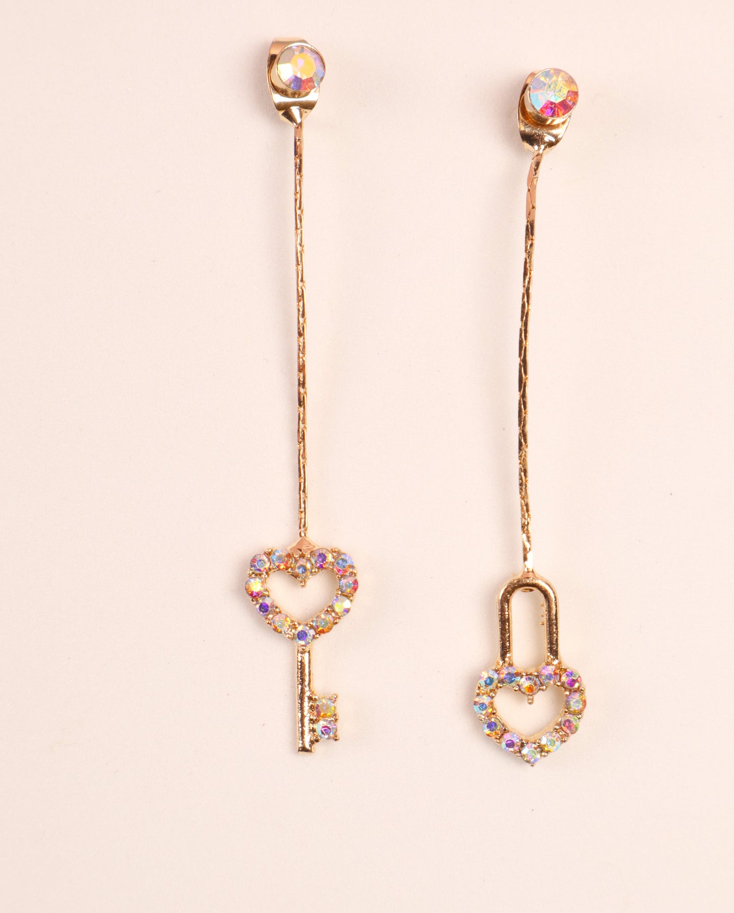 Romantic Long Lock & Key Earrings