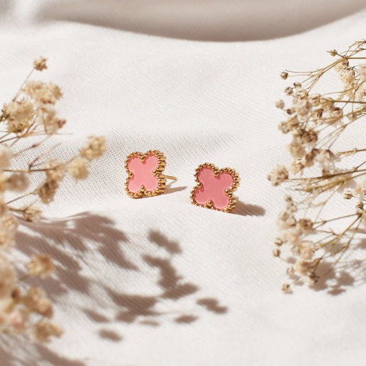 Romantic Rose Clover Studs Salty