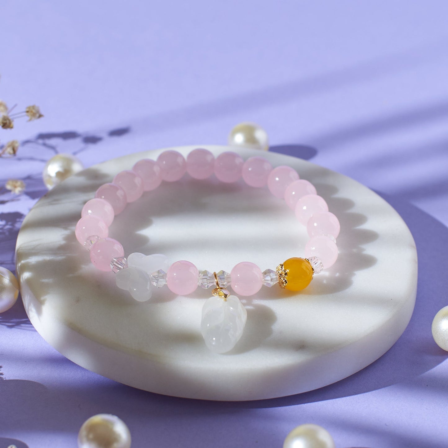 Rosy Healing Beaded Bracelet Salty