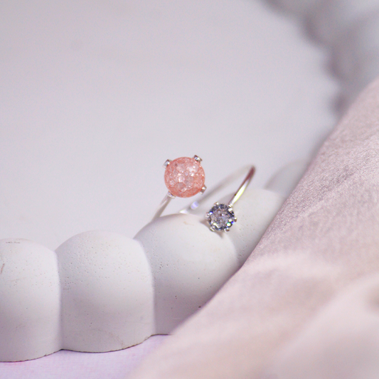 Rubellite Charm Ring