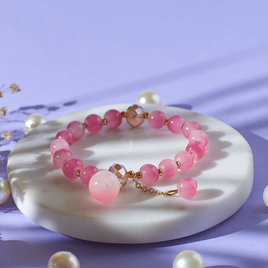 Rustic Pink Beaded Bracelet Salty