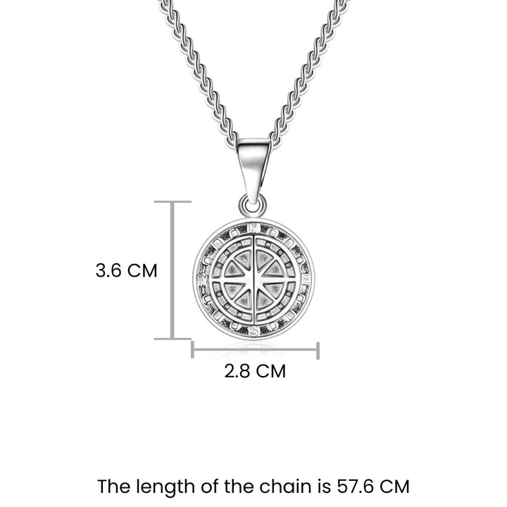 Northern Lights Silver Compass Chain