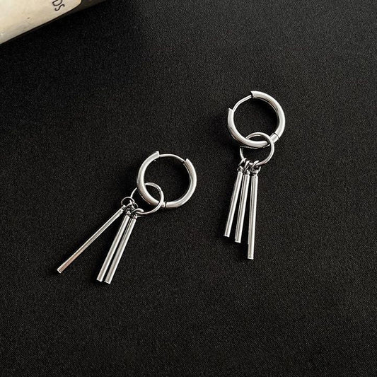 Stark Silver Long Earrings | Salty