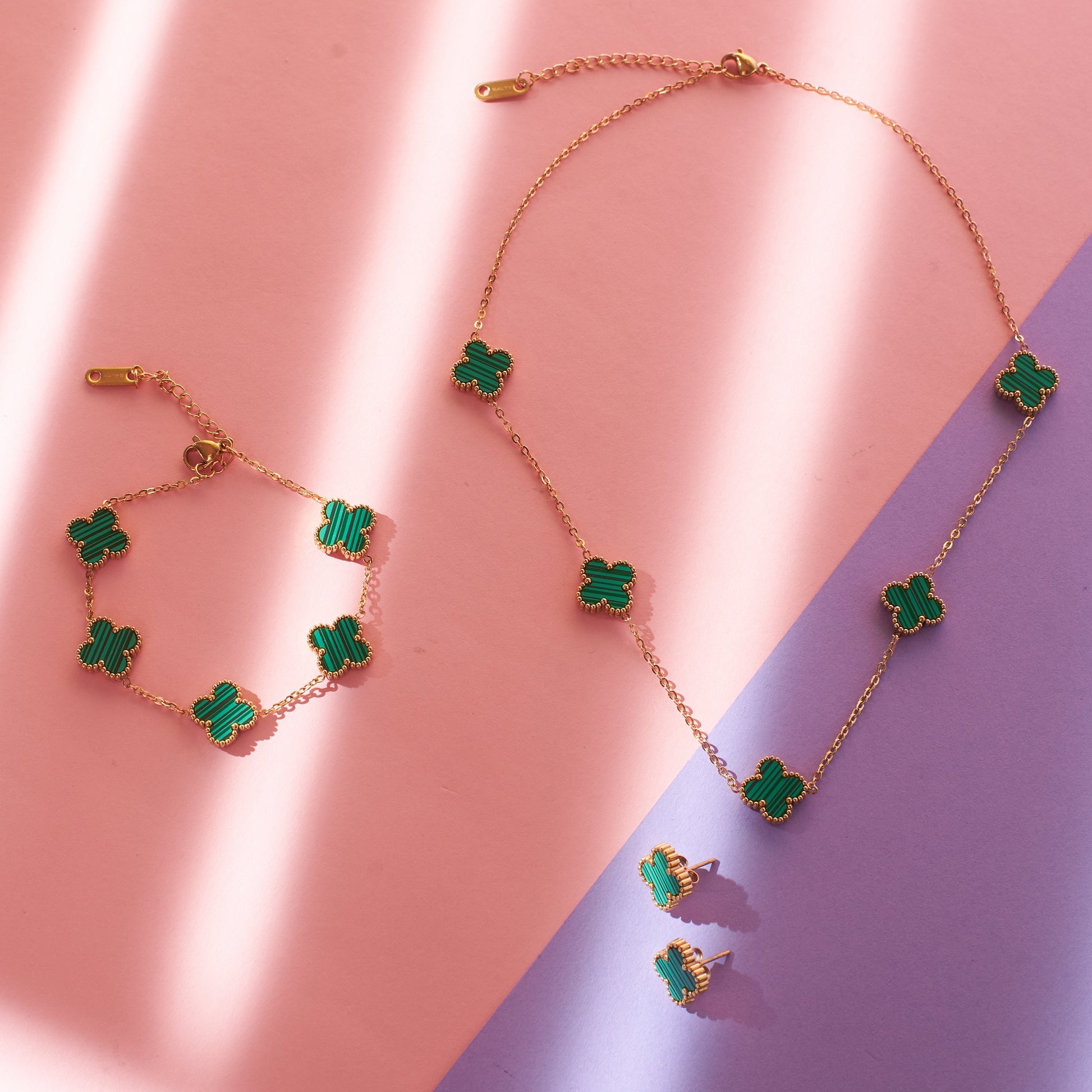 Emerald Clover Affair Jewellery Set Salty