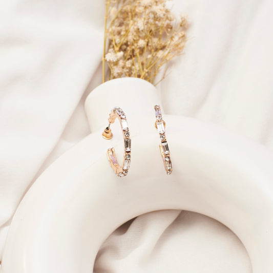 Diamond-Cut Golden Hoops Salty