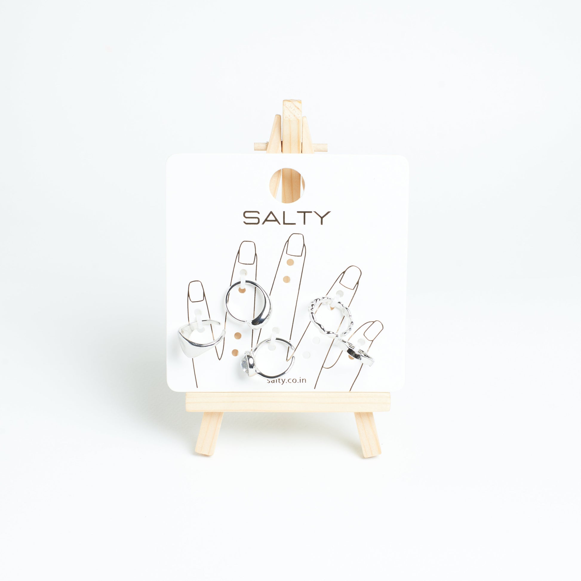 Set Of 5 Silver Sage Rings | Salty