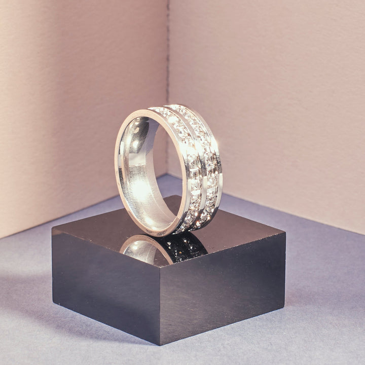 Euros Silver Diamond Ring | Salty