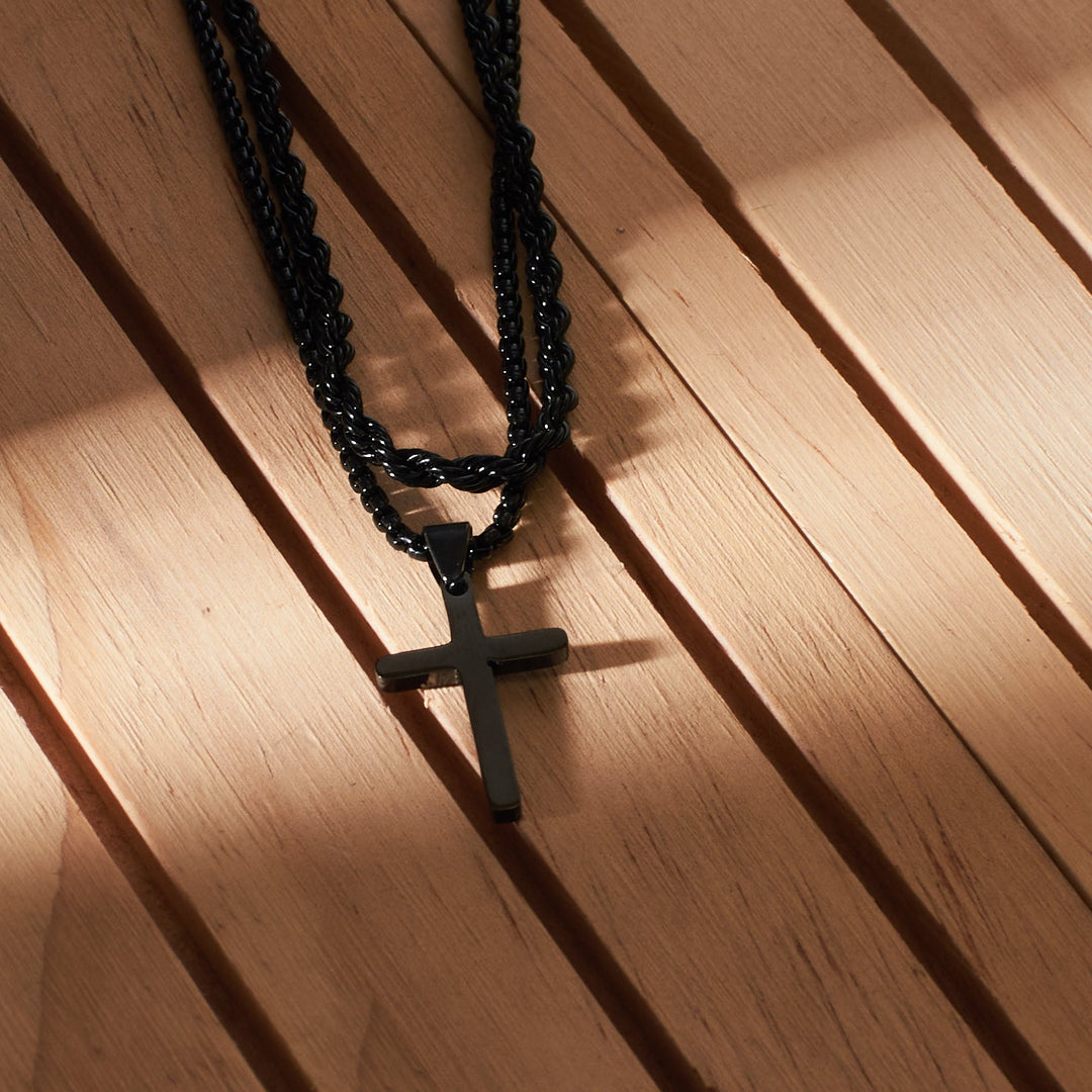 Dual Chic Black Cross Chain | Salty