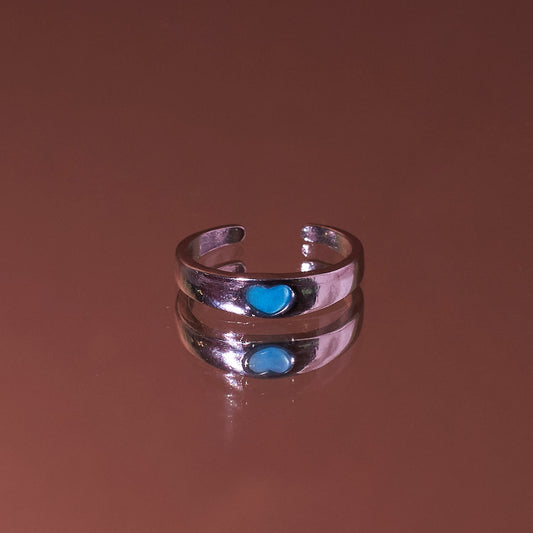 Glow in the Dark Blue Heart Ring Salty