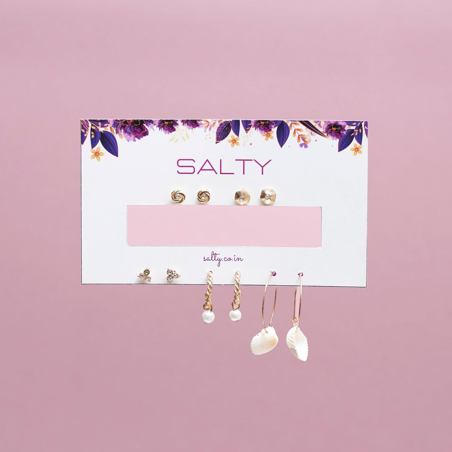 Set Of 5 Celestial Gold Earrings Salty