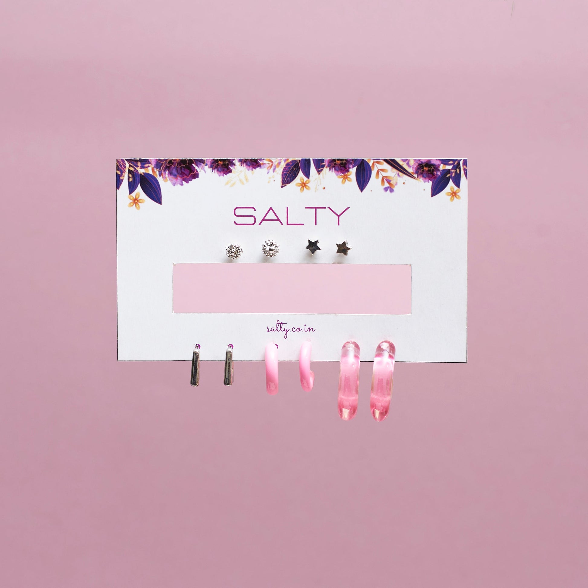 Set Of 5 Luminous Rose Earrings Set Salty