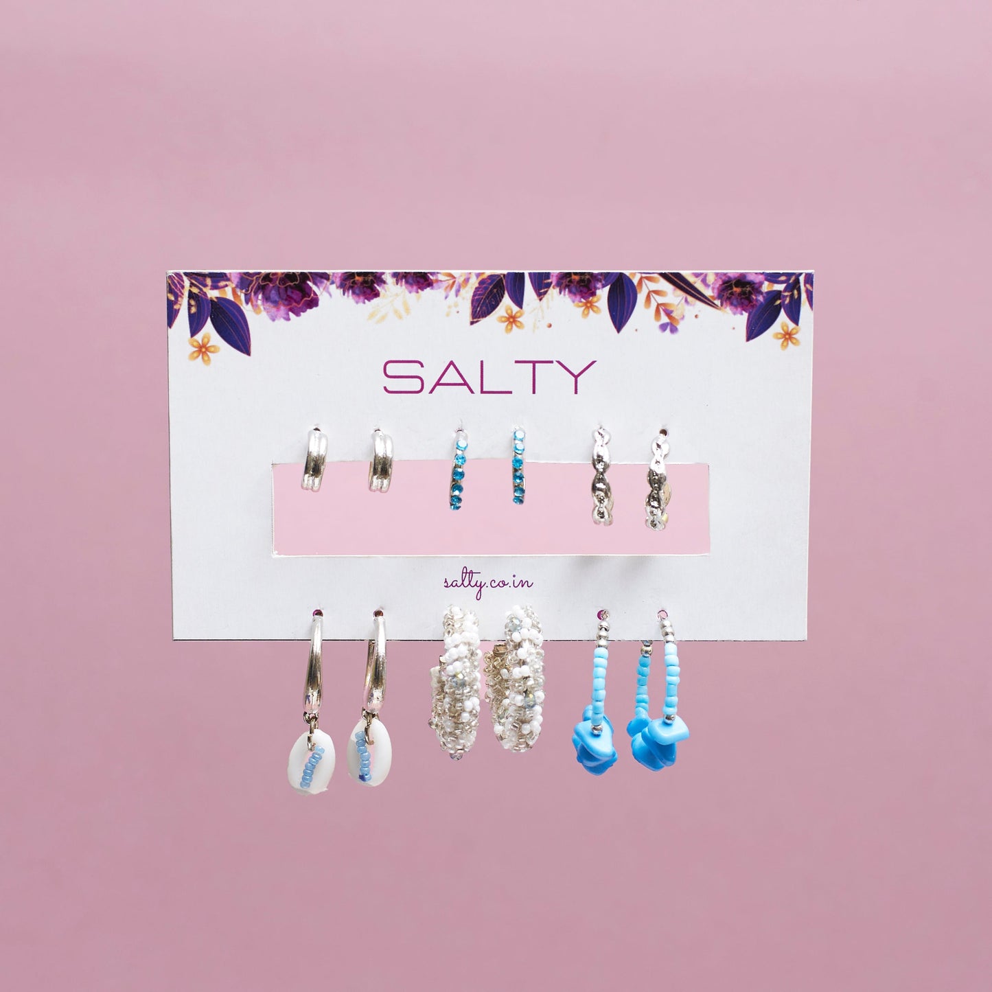 Set Of 6 Silver Fling Earrings Set Salty