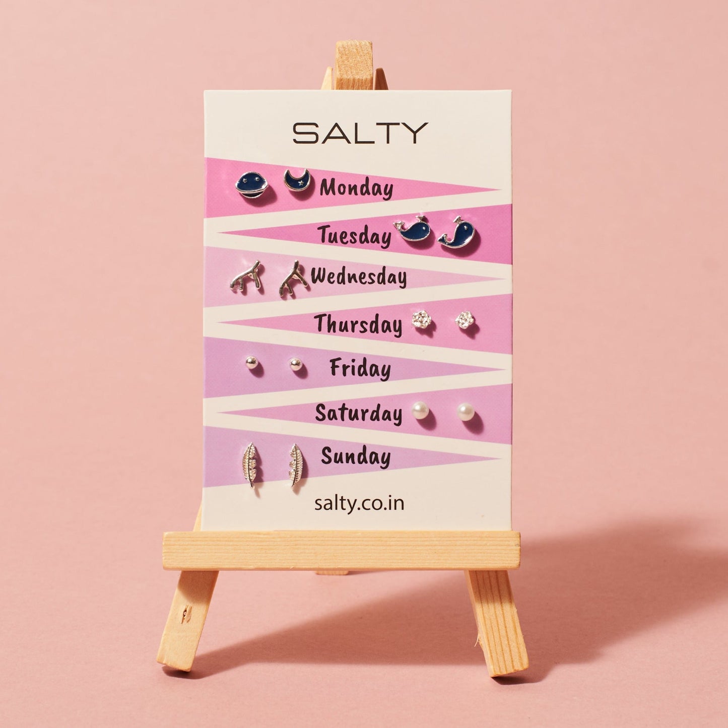 "Ocean" Weekly 7 Stud Earrings Set Salty